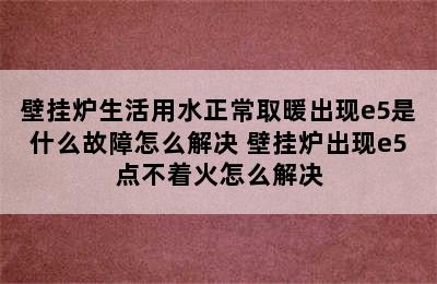 壁挂炉生活用水正常取暖出现e5是什么故障怎么解决 壁挂炉出现e5点不着火怎么解决